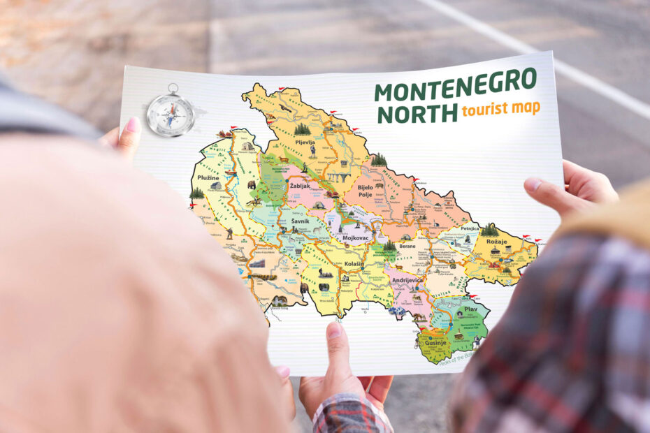 Turistička mapa sjevera Crne Gore koju je izradila Gondor Produkcija